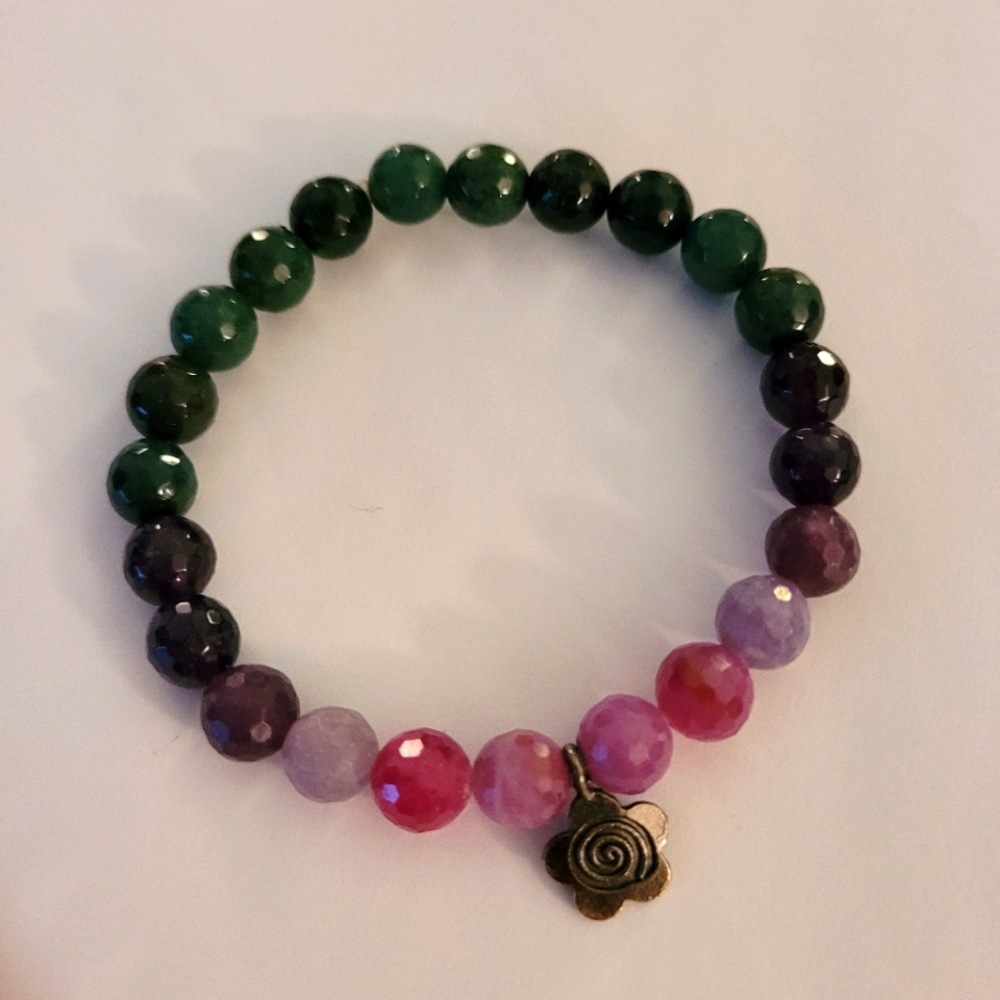 Genuine gemstones hand crafted bracelet NWOT